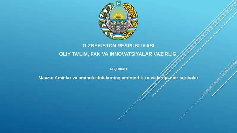 Aminlar va Aminokislotalar amfoter xossalarining goirtajribalar