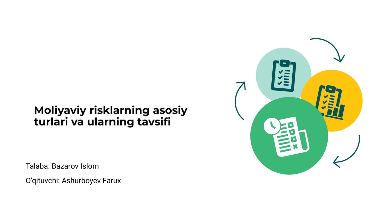 Moliyaviy risklarning asosiy turlari va ularning tavsifi