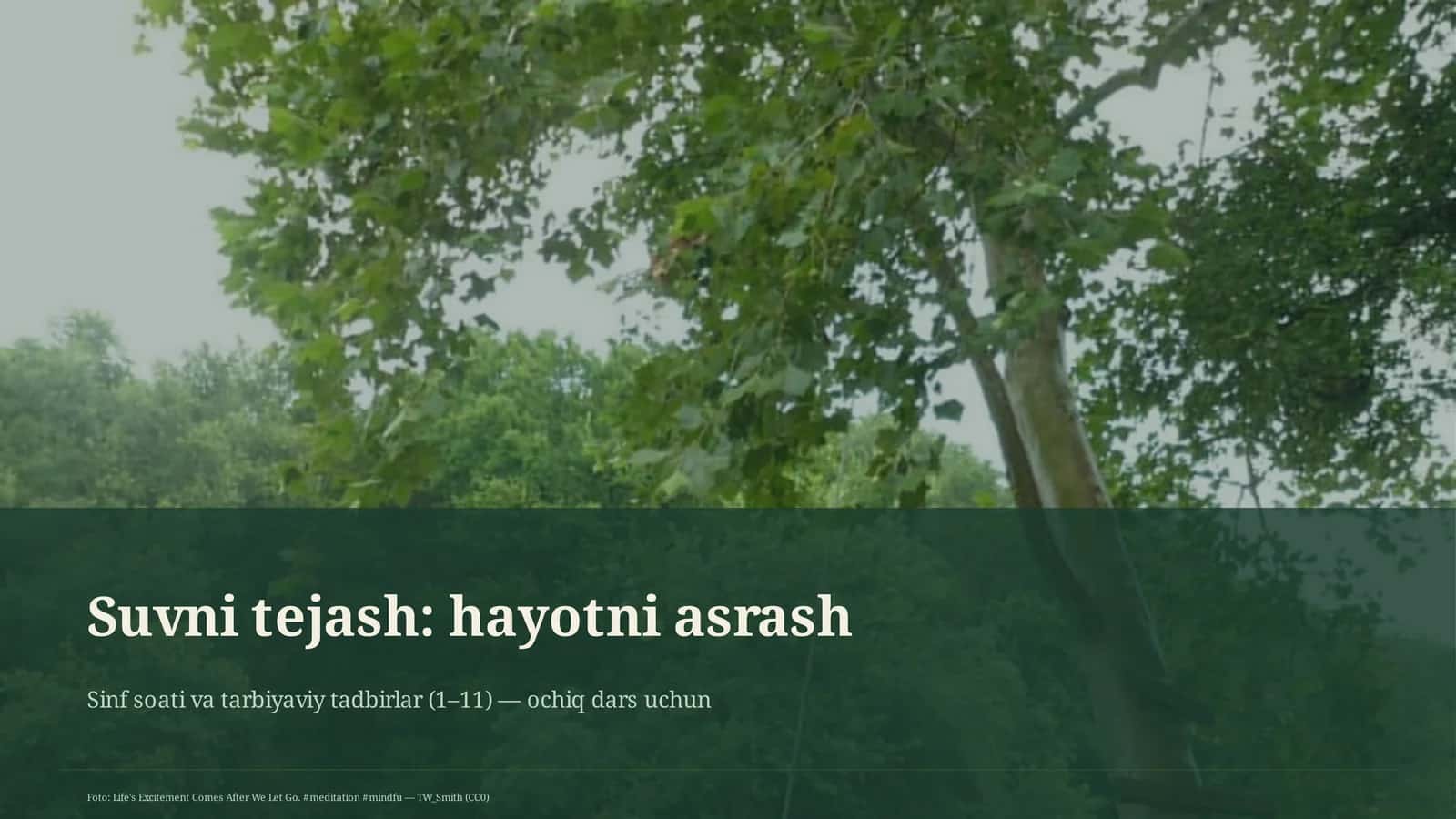 Suvni tejash: hayotni asrash
