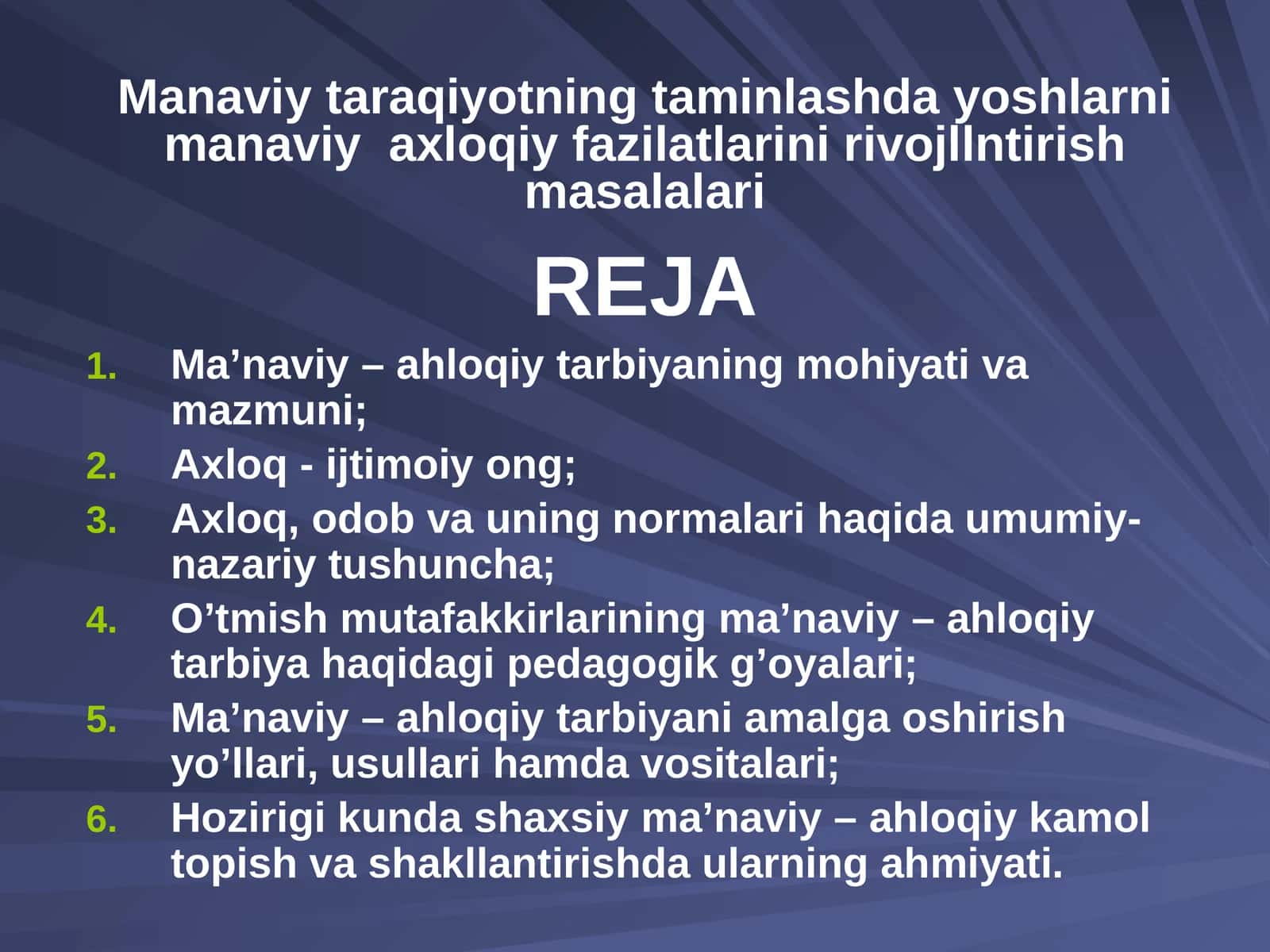 Manaviy-axloqiy tarbiya