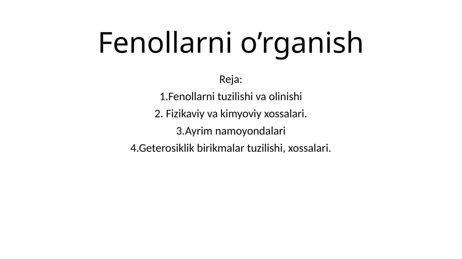 Fenollarnio’rganish