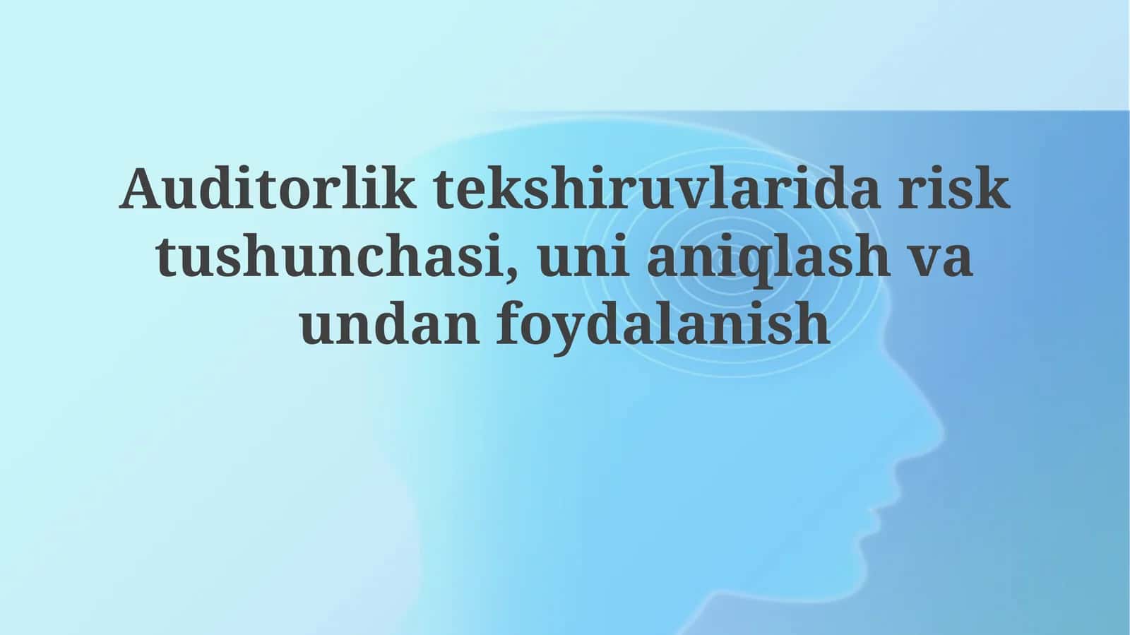 Auditorlik tekshiruvidagi risk tushunchasi