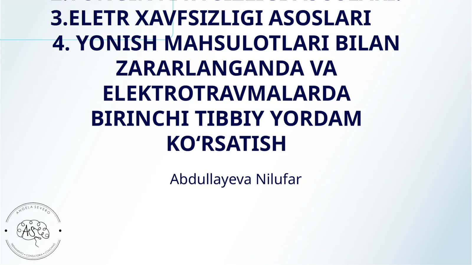 TIBBIY MUASSASALARDA MEHNAT MUHOFAZASI VA TEXNIKA XAVFSIZLIGI BOʻYICHA DAVLAT QONUNLARI