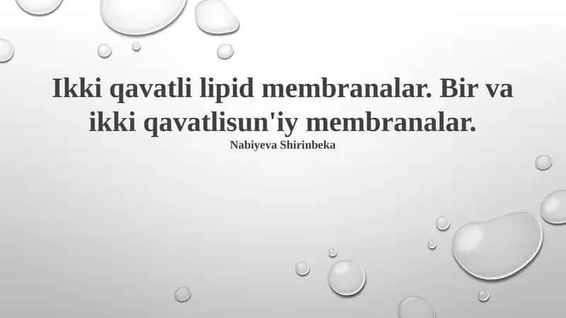 Ikki qavatli lipid membranalar
