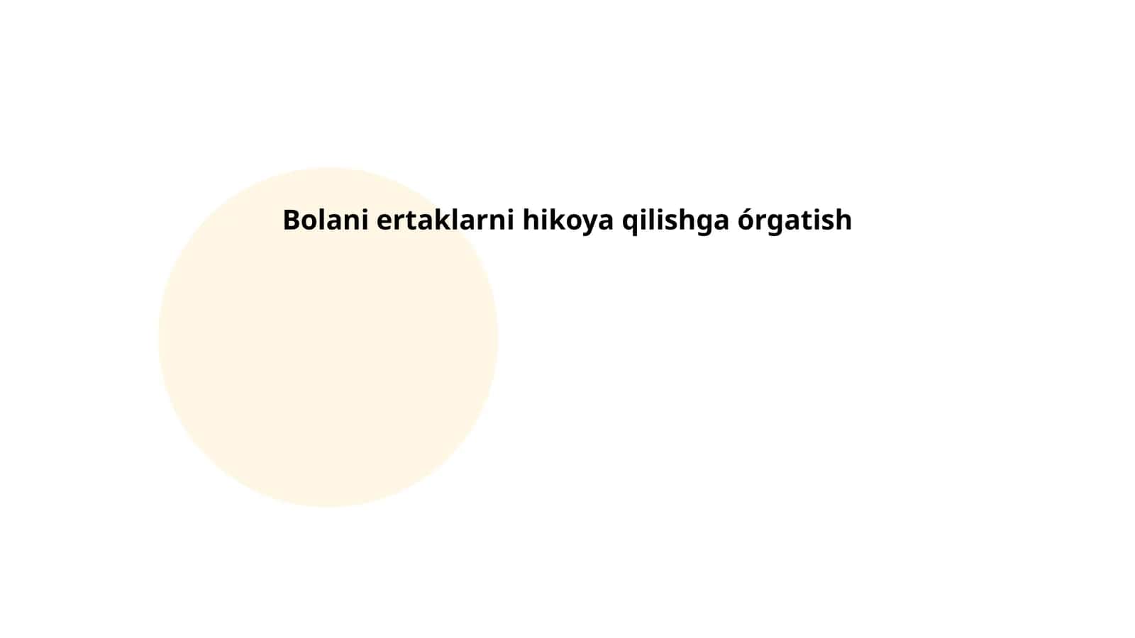 Bolani ertaklarni hikoya qilishga órgatish