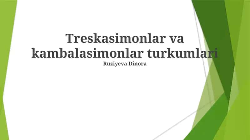 Treskasimonlar va kambalasimonlar turkumlari