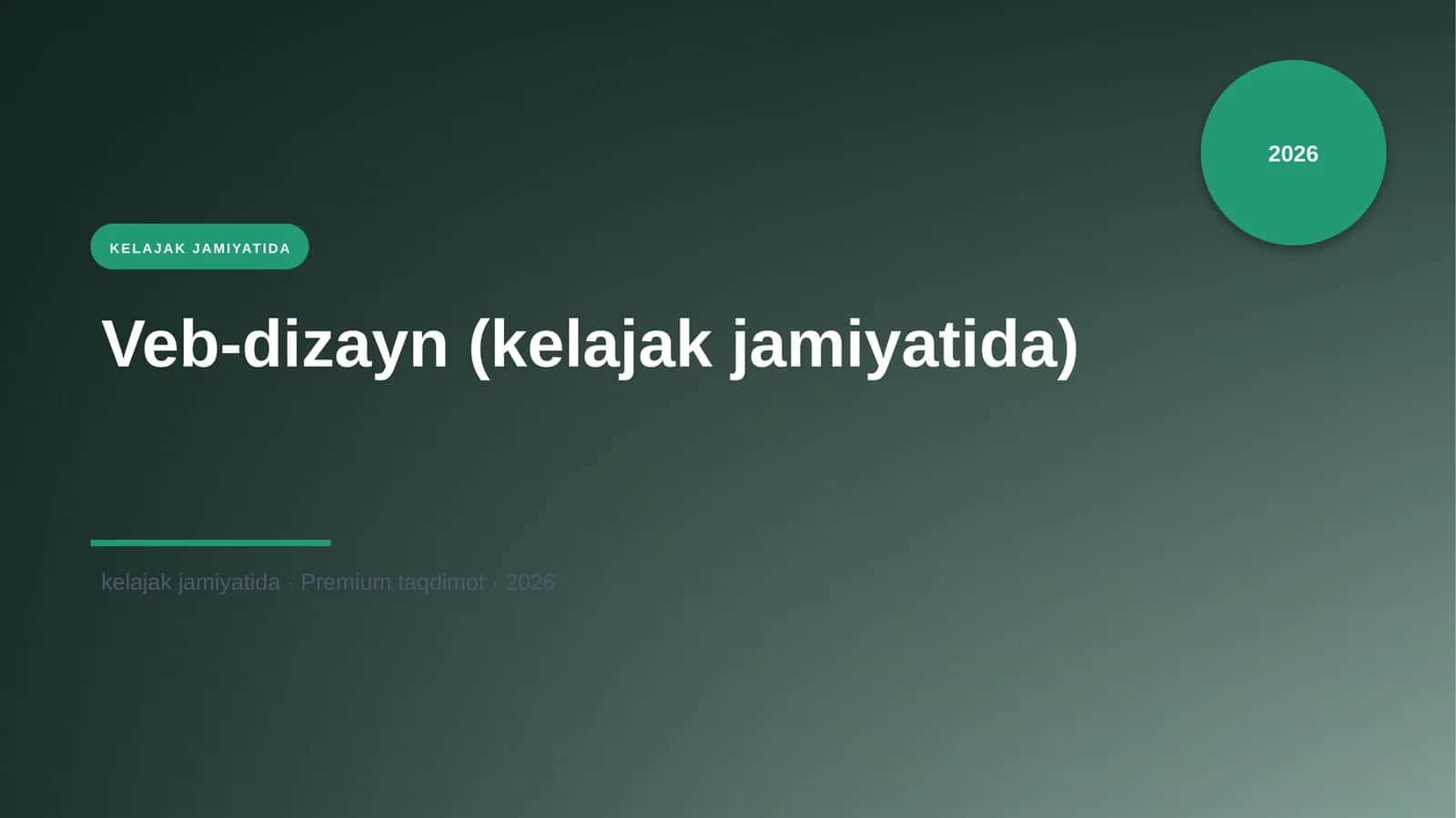 Veb-dizayn (kelajak jamiyatida)