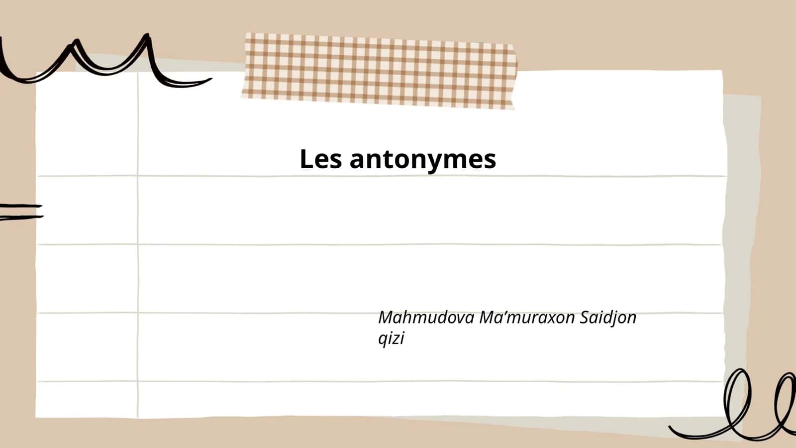 Les antonymes
