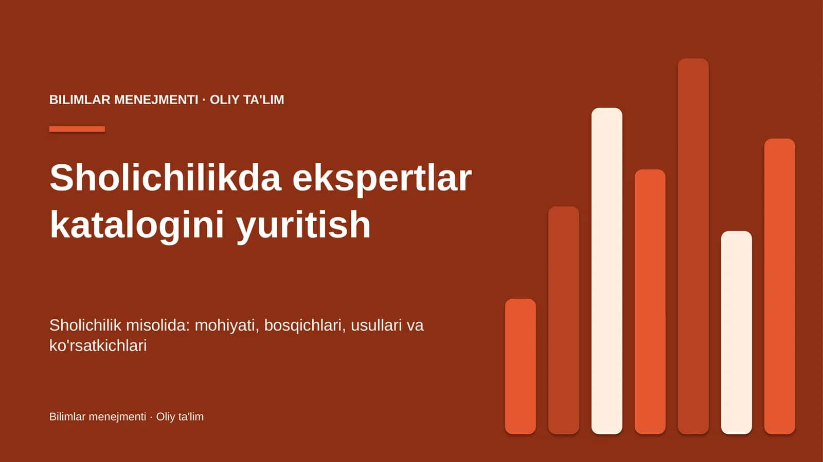 Sholichilikda ekspertlar katalogini yuritish