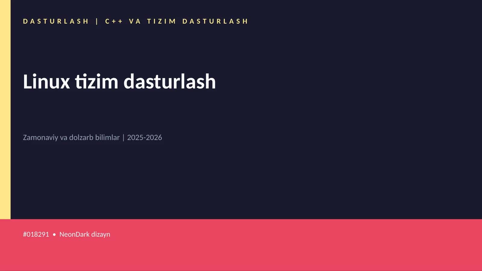C++ VA TIZIM DASTURLASH