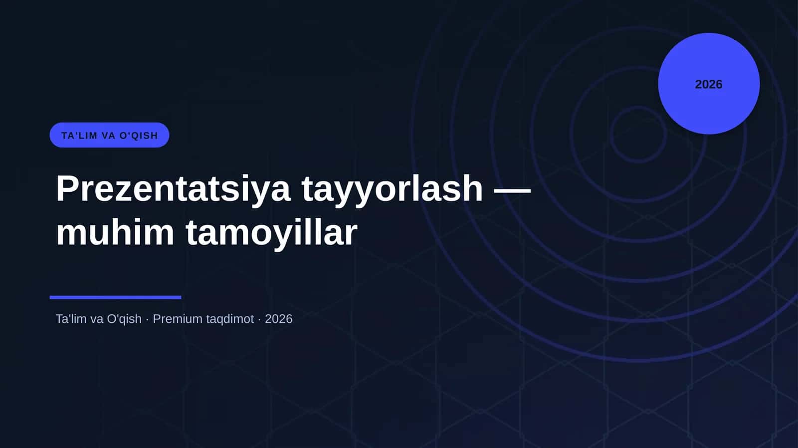 Prezentatsiya tayyorlash — muhim tamoyillar