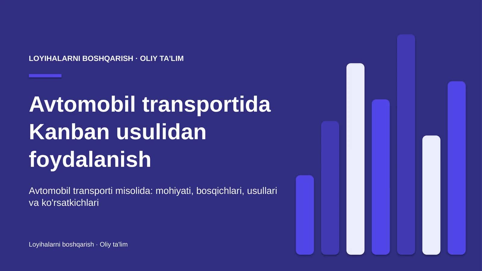 Avtomobil transportida Kanban usulidan foydalanish