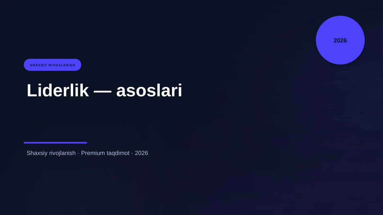 Liderlik — asoslari