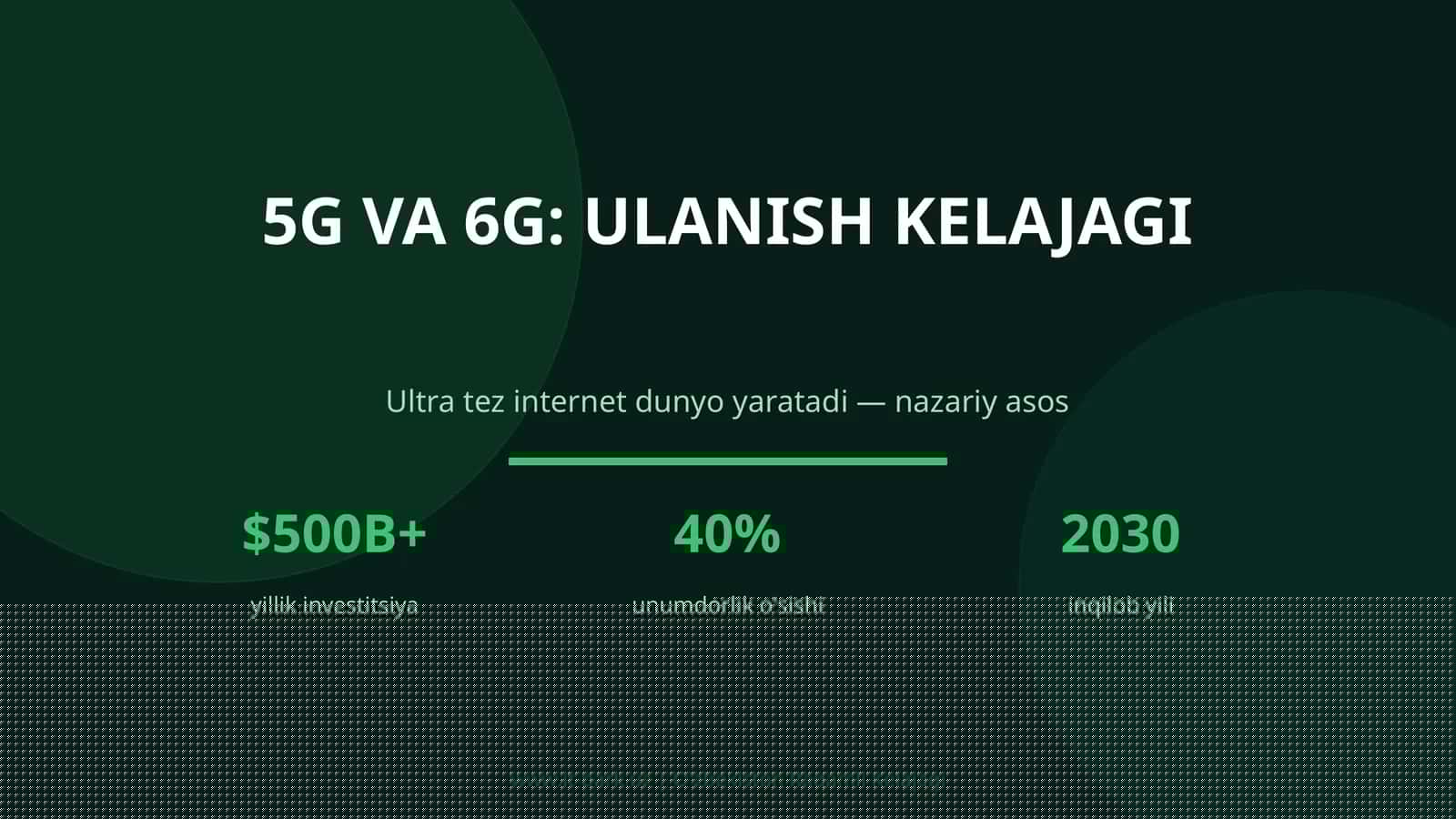5G VA 6G: ULANISH KELAJAGI