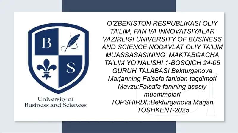 Falsafa fanidan taqdimot