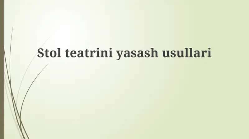 Qo'g'irchoq teatrini yasash usullari