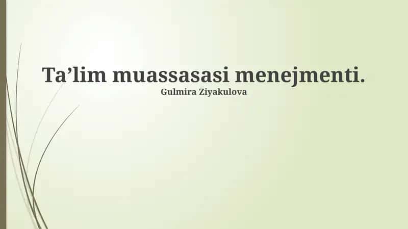 Ta'lim muassasasi menejmenti