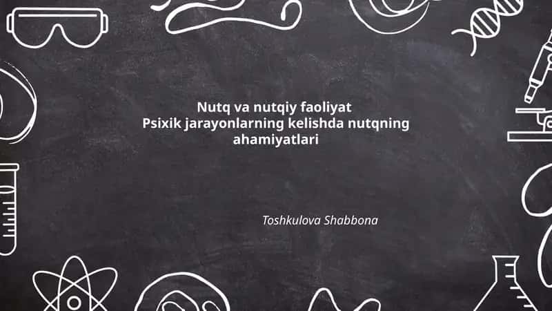 Nutq va nutqiy faoliyat
