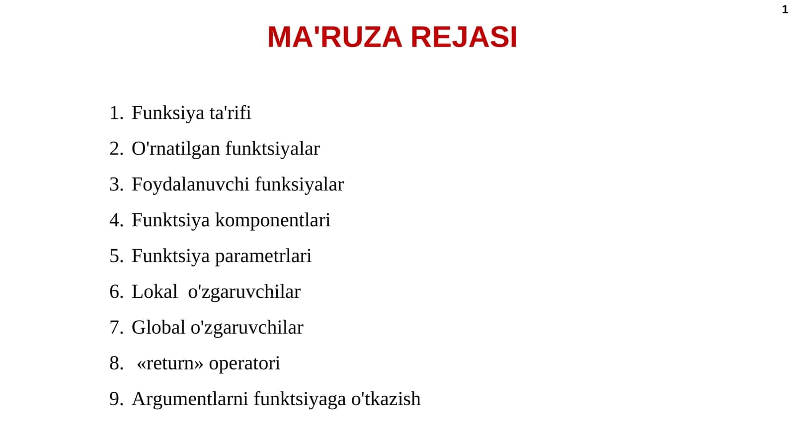 Funksiyalar