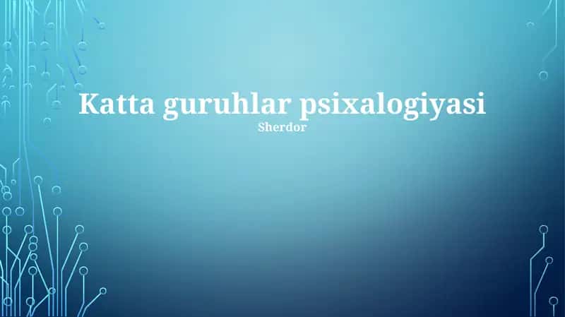 Katta guruhlar psixalogiyasi