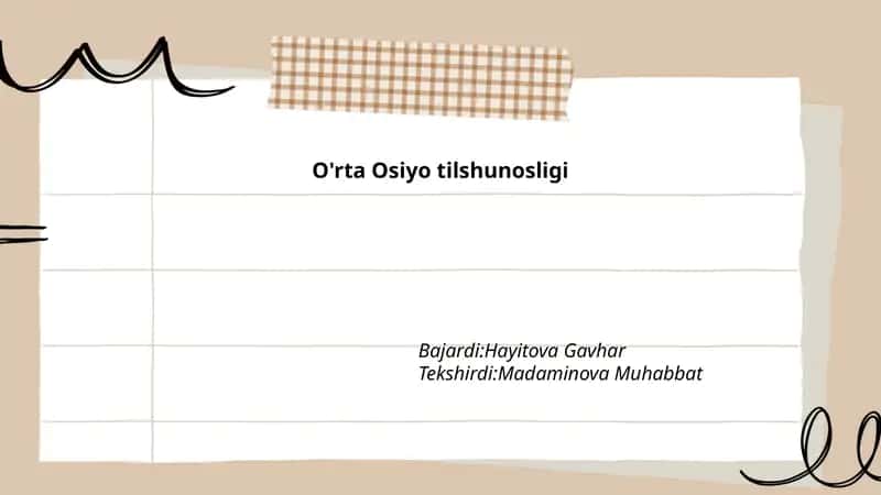 O'rta Osiyo tilshunosligi