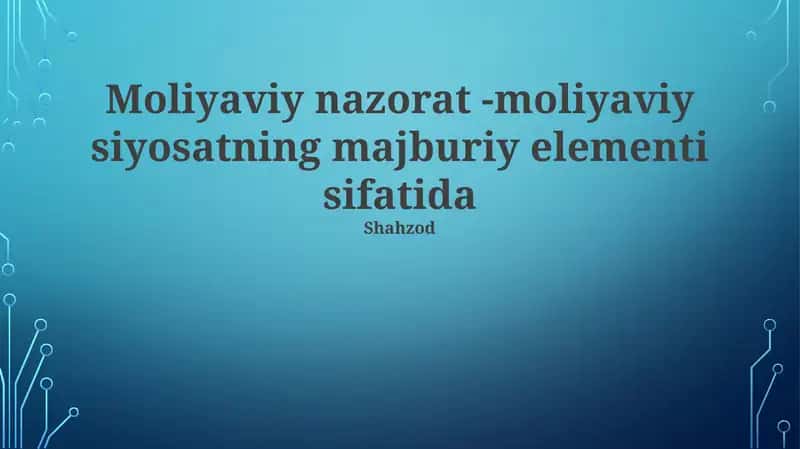 Moliyaviy nazorat