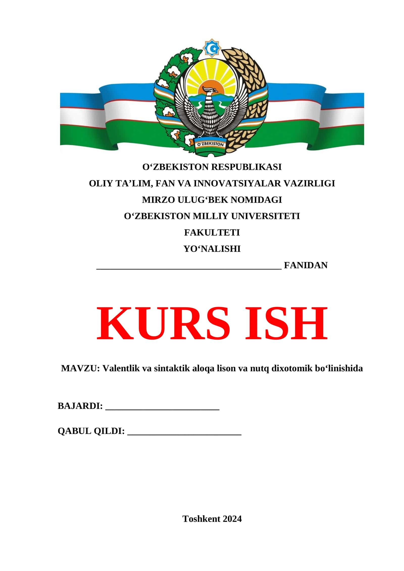 Valentlik va sintaktik aloqa lison va nutq dixotomik boʻlinishida