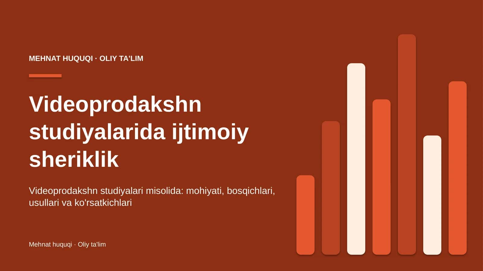 Videoprodakshn studiyalarida ijtimoiy sheriklik