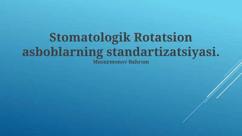 Stomatologik Rotatsion asboblar