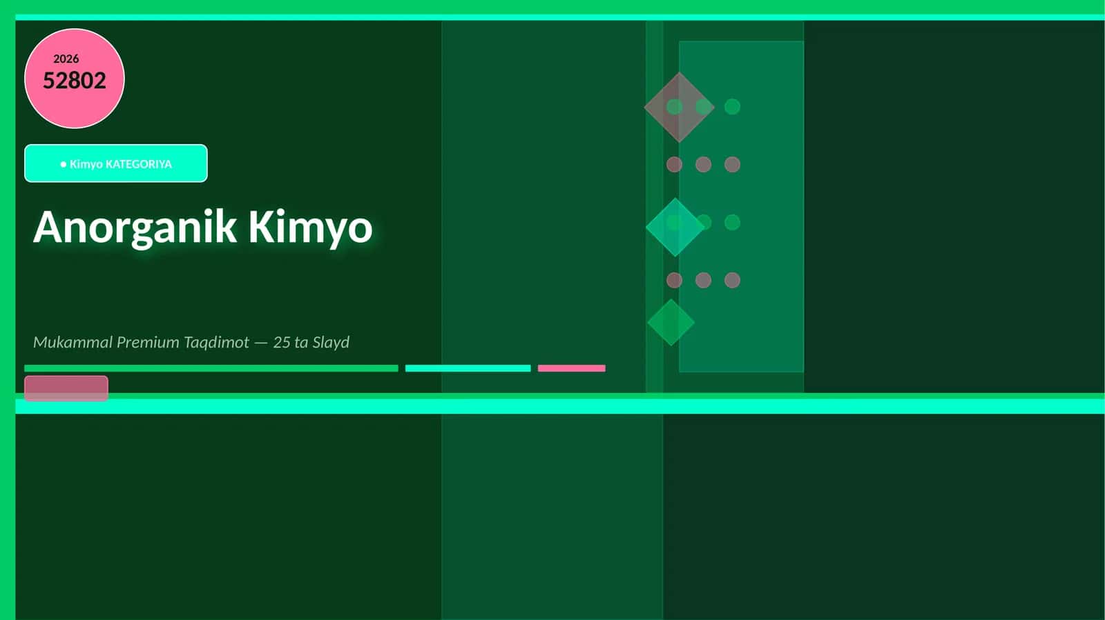 Anorganik Kimyo Mukammal Premium Taqdimot — 25 ta Slayd