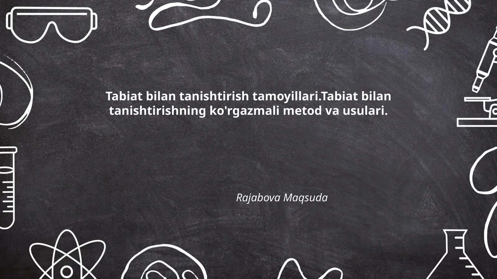 Tabiat bilan tanishtirish tamoyillari
