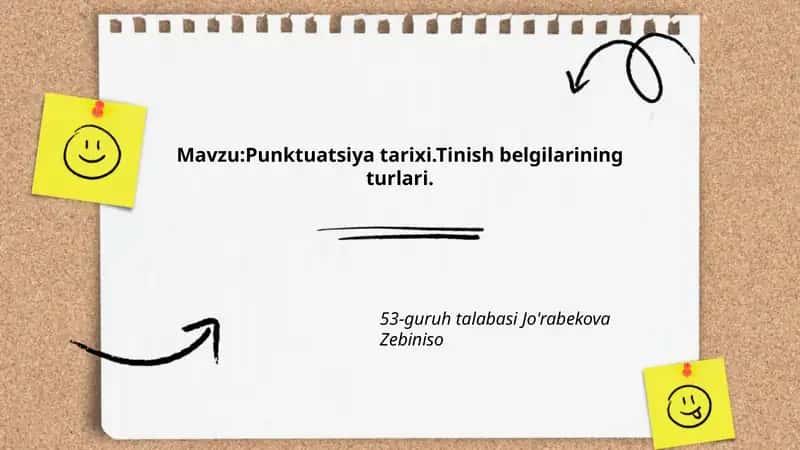 Punktuatsiya tarixi.Tinish belgilarining turlari