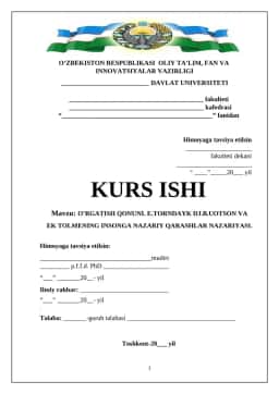 O’RGATISH QONUNI. E.TORNDAYK DJ.B.UOTSON VA EK TOLMENING INSONGA NAZARIY QARASHLAR NAZARIYASI.