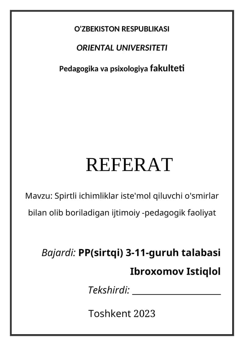 Alkogolizmning fojiali oqibatlari