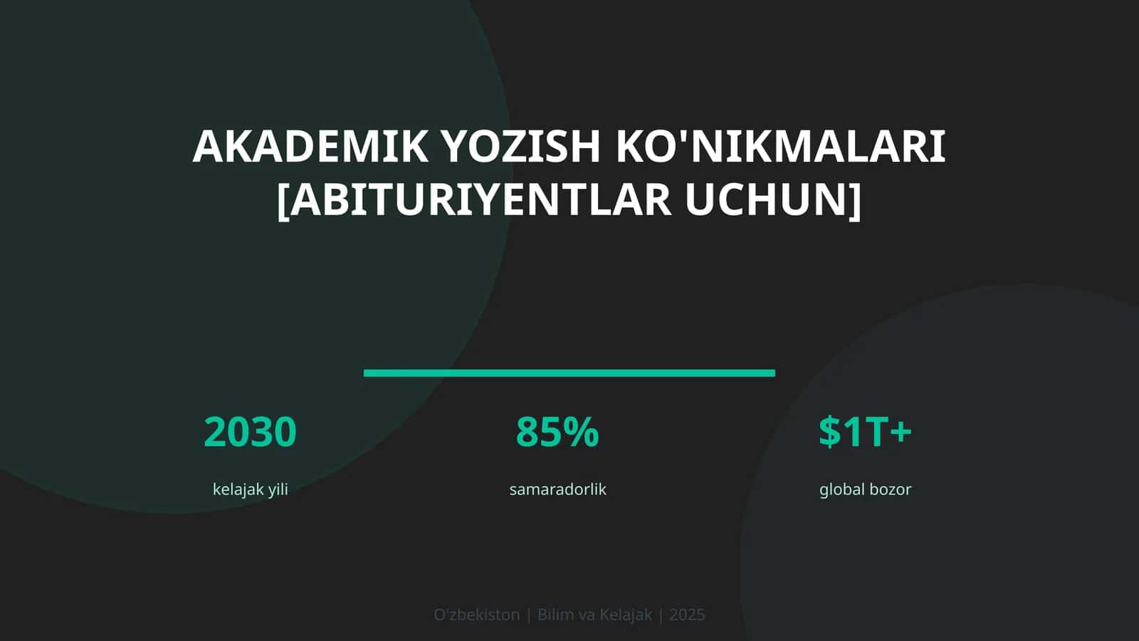 Akademik yozish ko'nikmalari [ABITURIYENTLAR UCHUN]