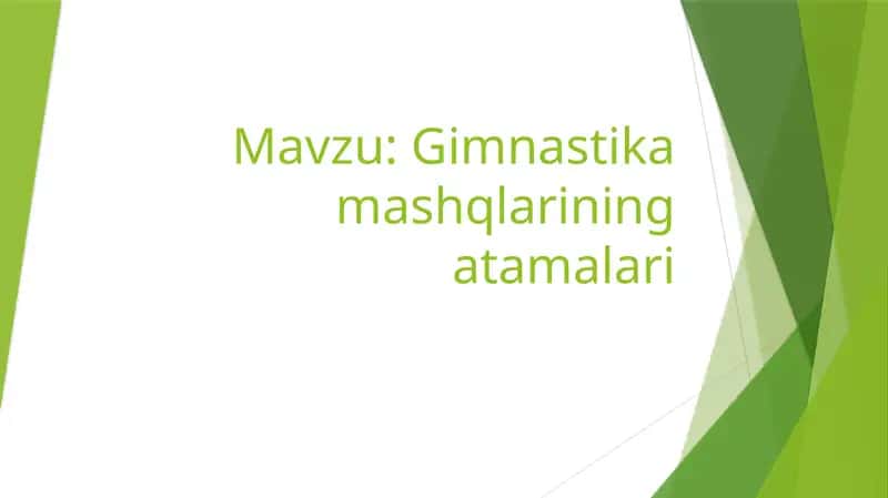 Gimnastika mashqlarining atamalari