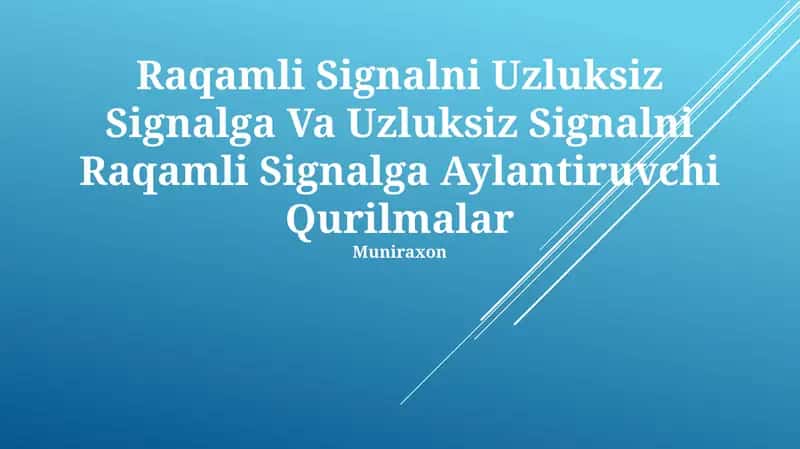 Raqamli-analog konvertorlar (DAC)
