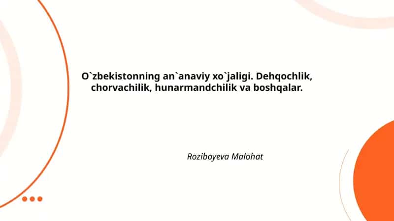 Ko`chmanchilik va transhuminatsiya amaliyotlari O`zbekistonda