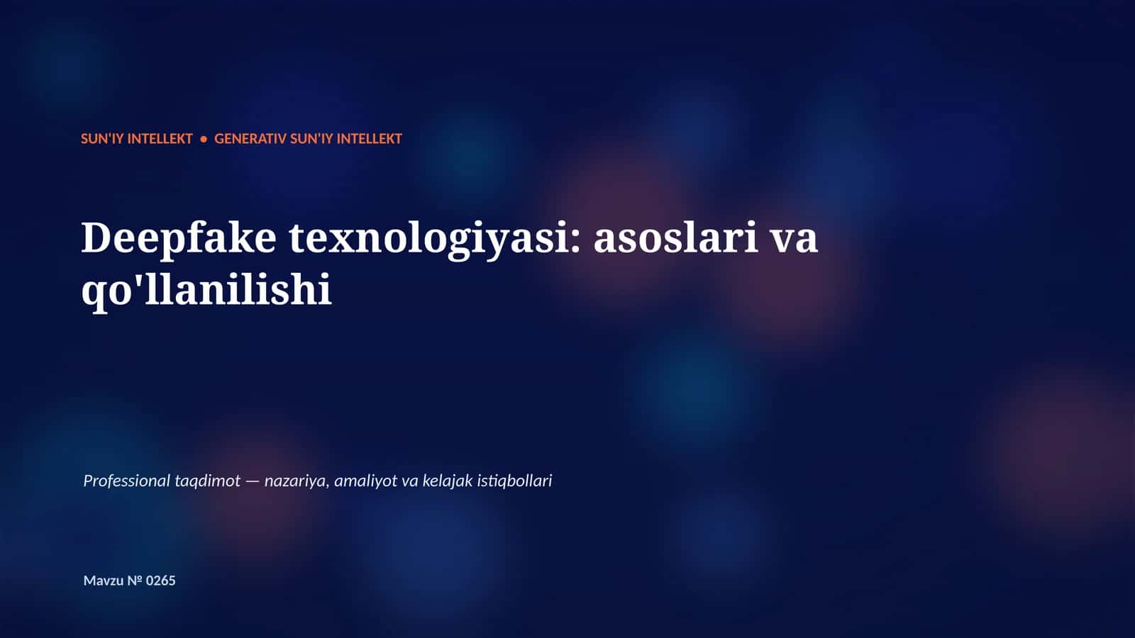 Generativ SUN'IY INTELLEKT