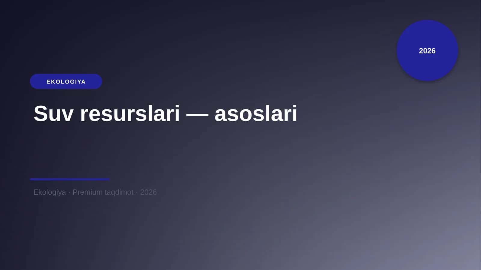 Suv resurslari — asoslari