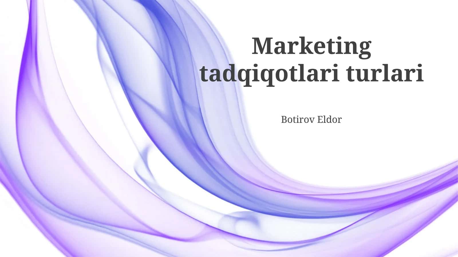 Marketing tadqiqotlari turlari