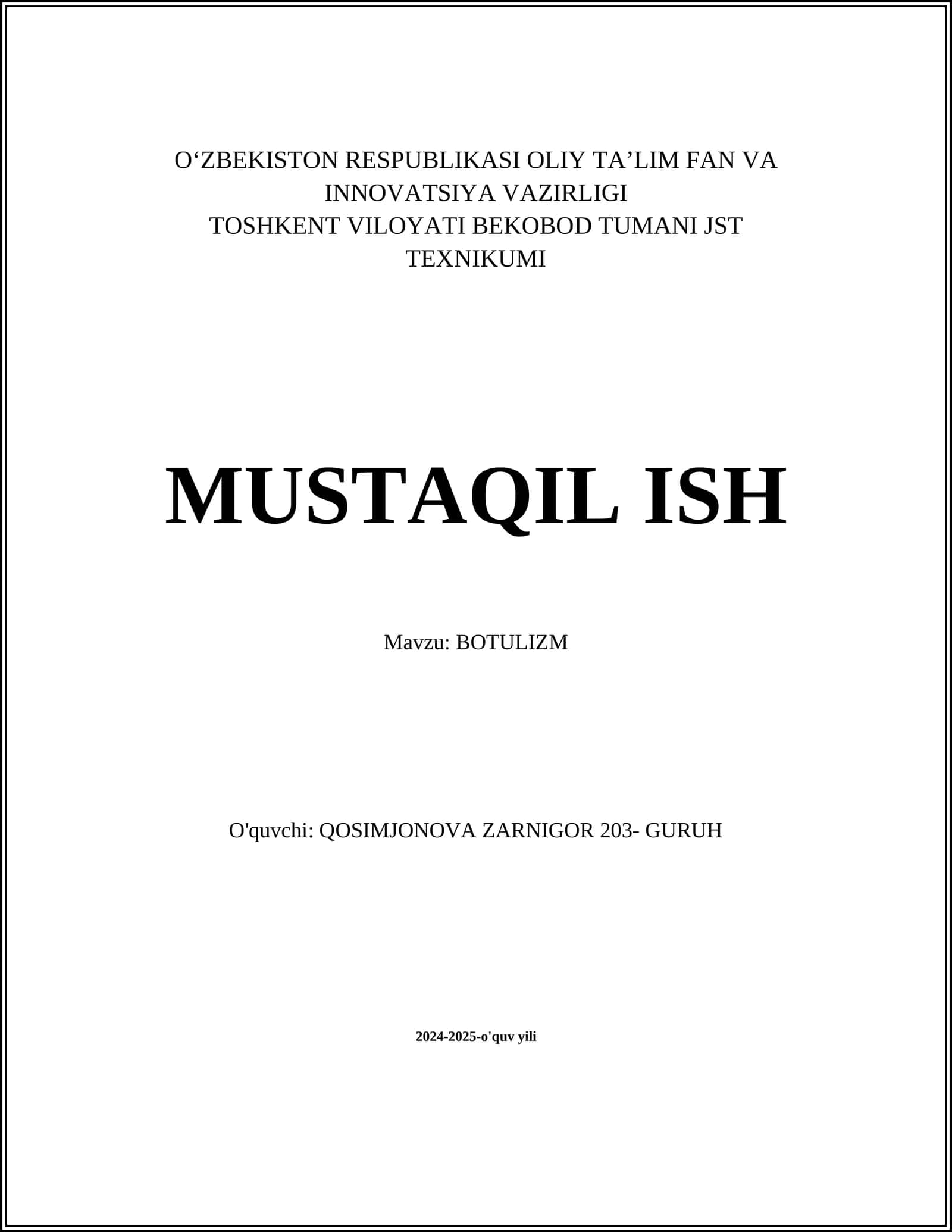 BOTULIZM