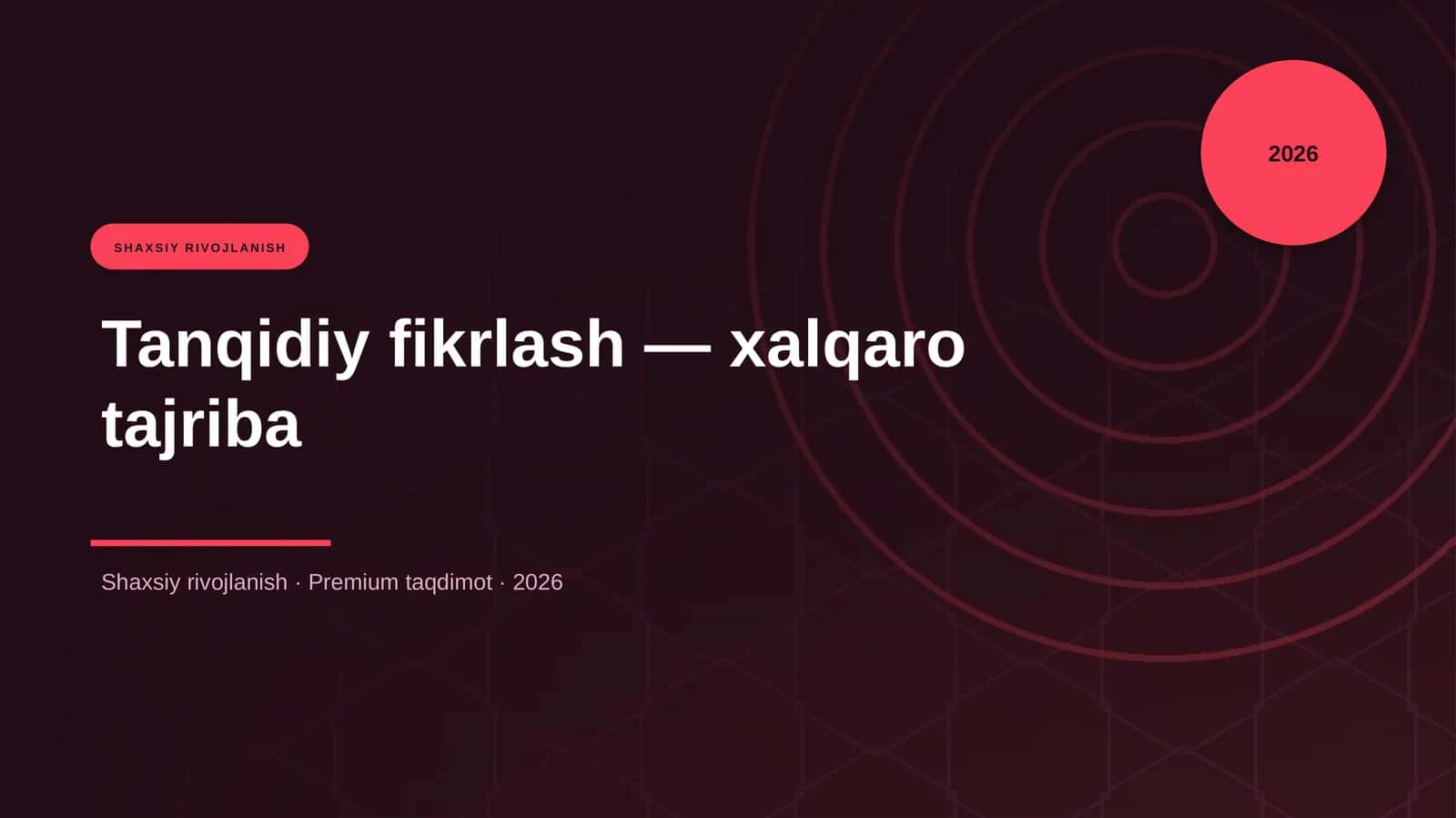 Tanqidiy fikrlash — xalqaro tajriba