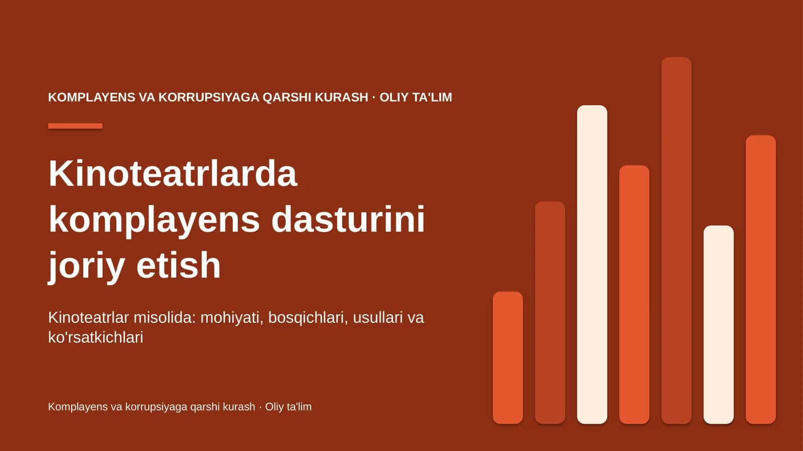 Kinoteatrlarda komplayens dasturini joriy etish