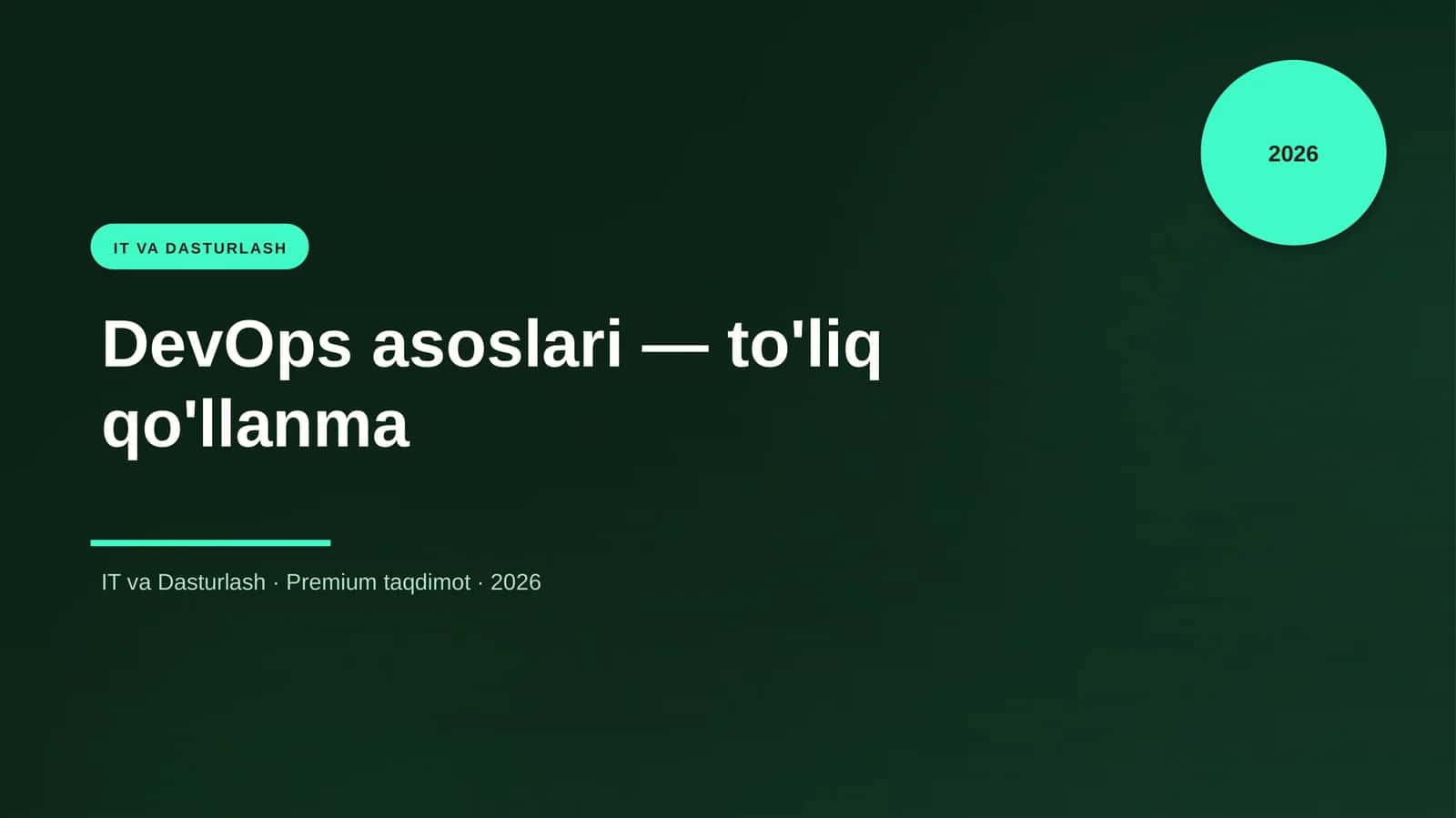 DevOps asoslari — to'liq qo'llanma