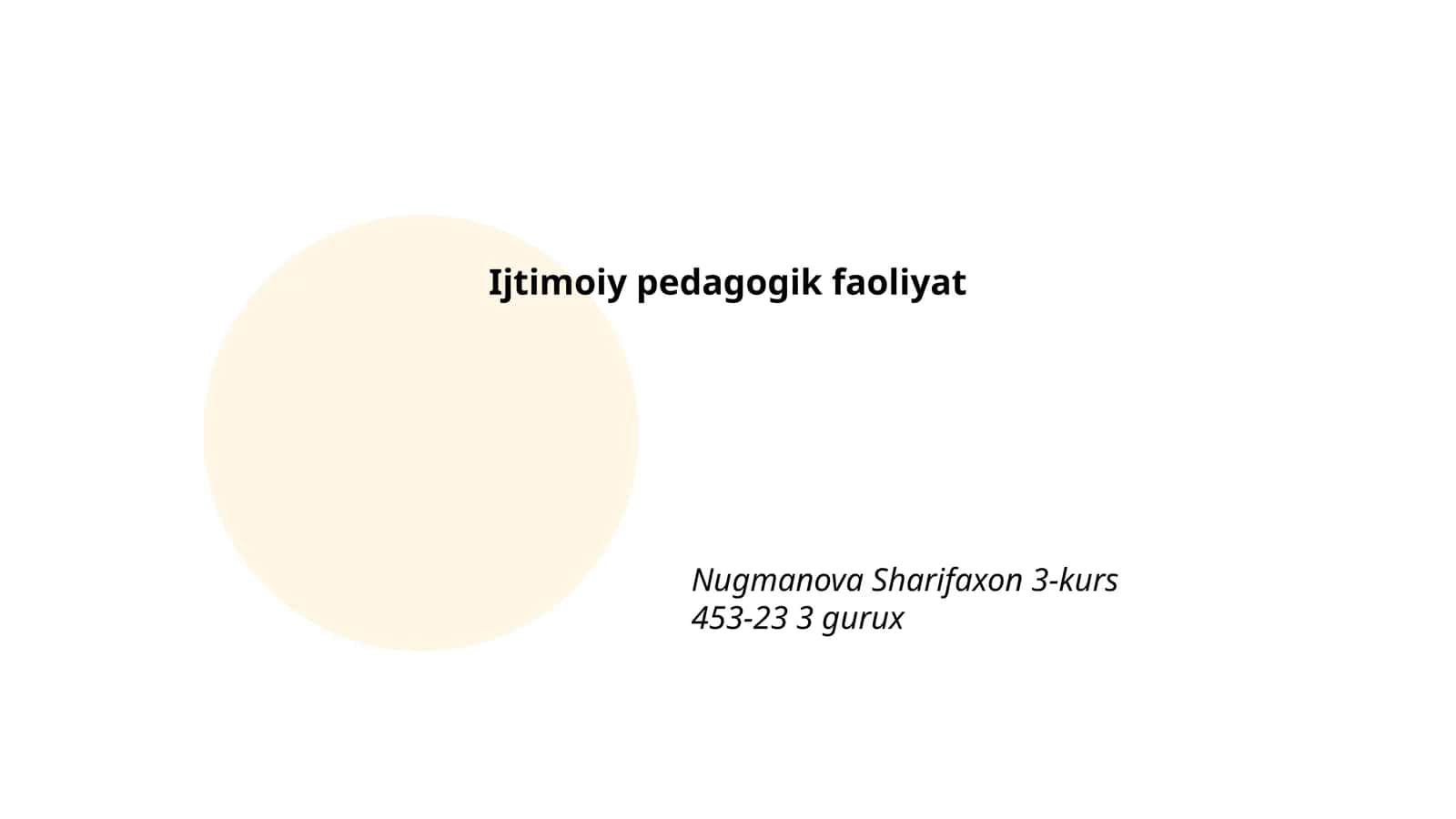 Ijtimoiy pedagogik faoliyat