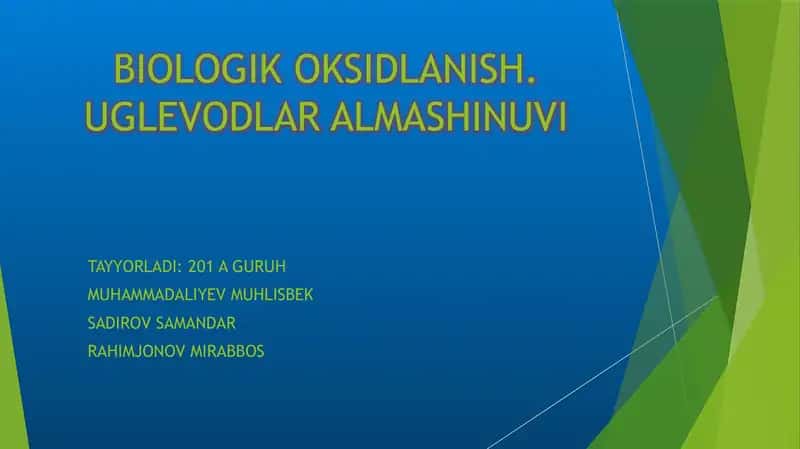 BIOLOGIK OKSIDLANISH
