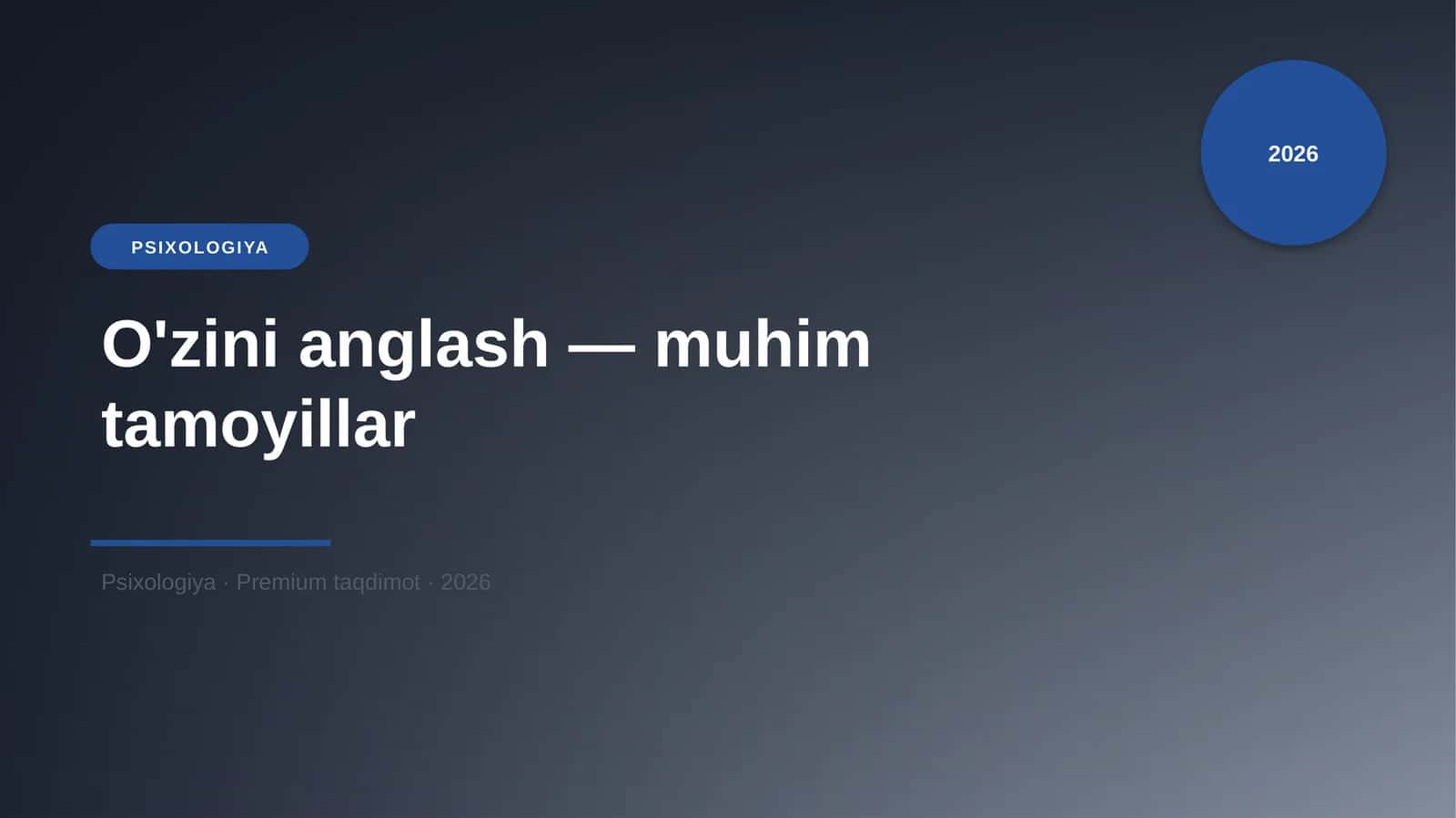 O'zini anglash — muhim tamoyillar