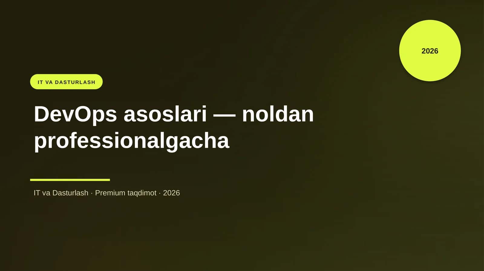 DevOps asoslari — noldan professionalgacha