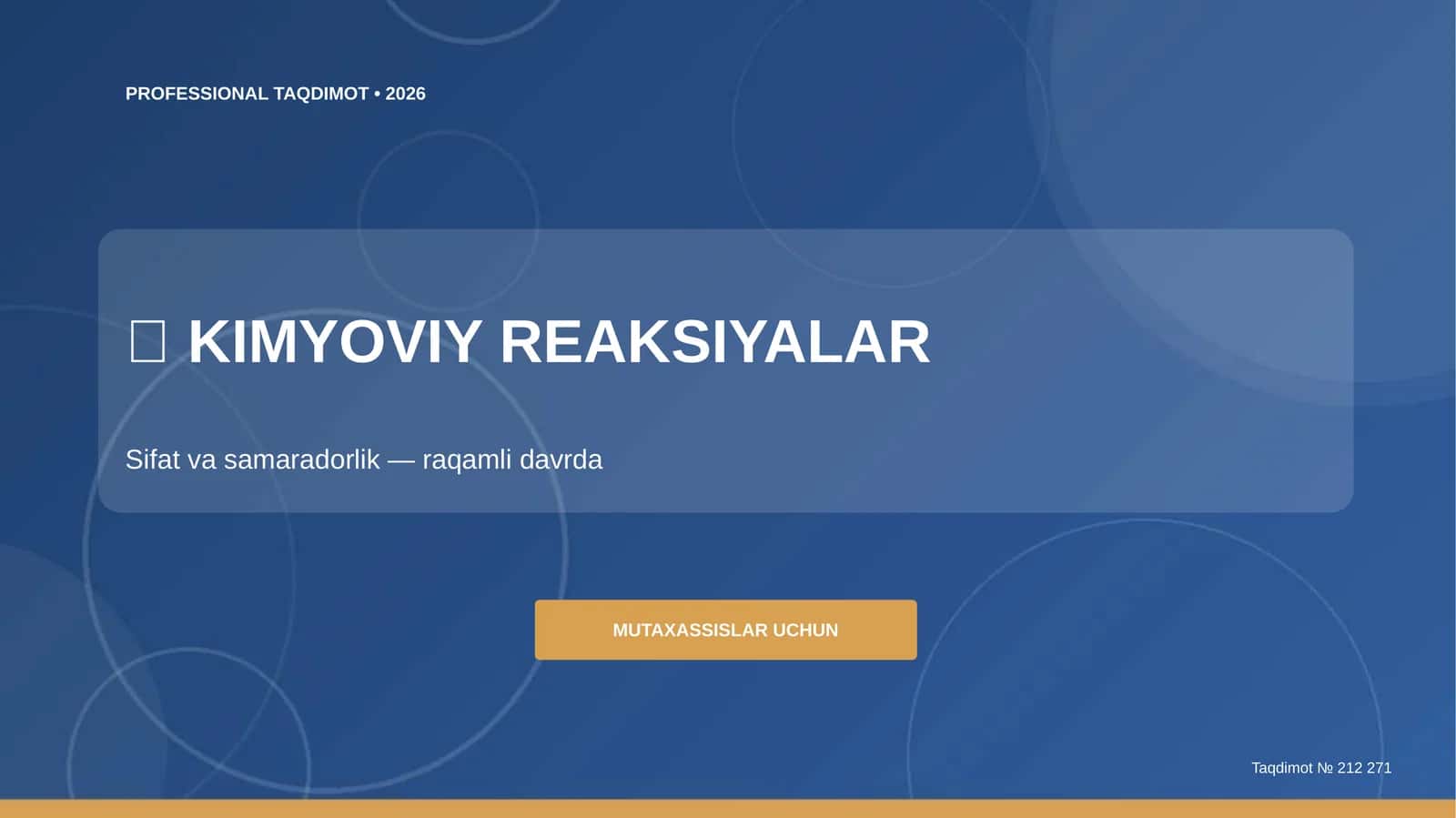 KIMYOVIY REAKSIYALAR